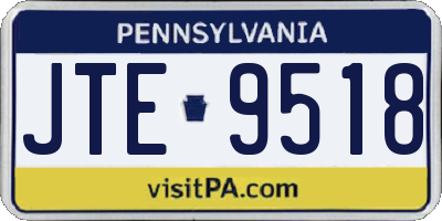 PA license plate JTE9518
