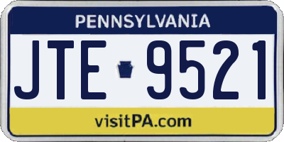 PA license plate JTE9521