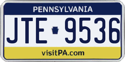 PA license plate JTE9536