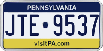 PA license plate JTE9537