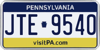 PA license plate JTE9540