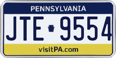 PA license plate JTE9554