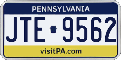 PA license plate JTE9562