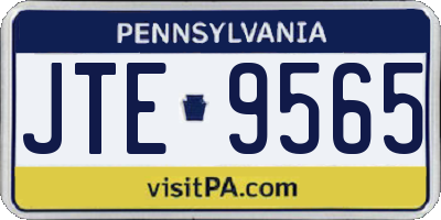 PA license plate JTE9565