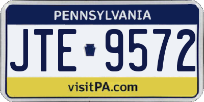 PA license plate JTE9572