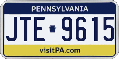 PA license plate JTE9615