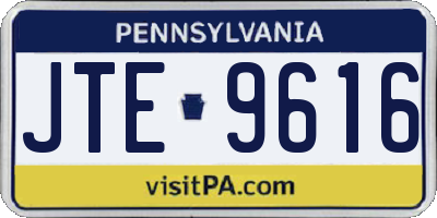 PA license plate JTE9616