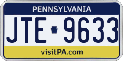 PA license plate JTE9633