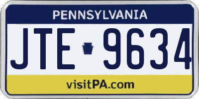 PA license plate JTE9634