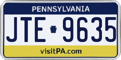 PA license plate JTE9635