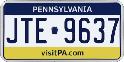 PA license plate JTE9637