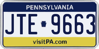 PA license plate JTE9663