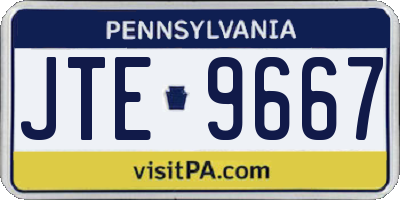 PA license plate JTE9667