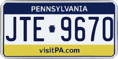 PA license plate JTE9670