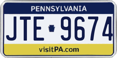 PA license plate JTE9674