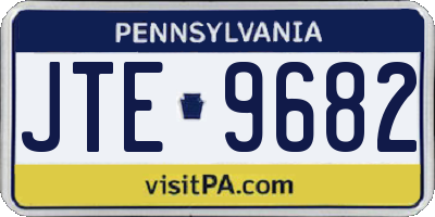 PA license plate JTE9682
