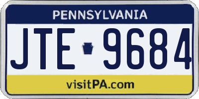 PA license plate JTE9684