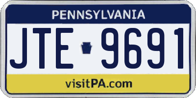 PA license plate JTE9691