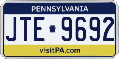 PA license plate JTE9692