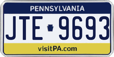 PA license plate JTE9693
