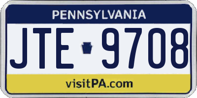 PA license plate JTE9708