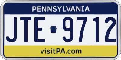 PA license plate JTE9712