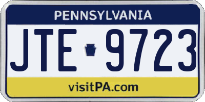 PA license plate JTE9723