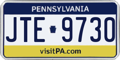PA license plate JTE9730