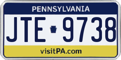 PA license plate JTE9738