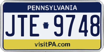 PA license plate JTE9748