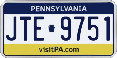 PA license plate JTE9751