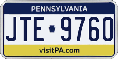 PA license plate JTE9760