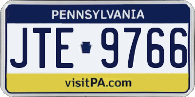 PA license plate JTE9766