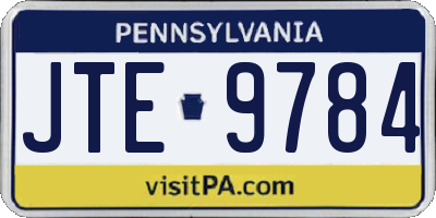 PA license plate JTE9784
