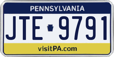 PA license plate JTE9791