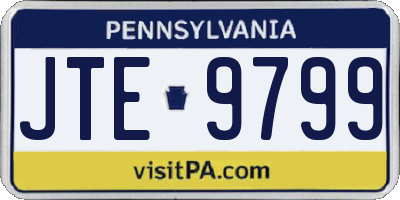 PA license plate JTE9799