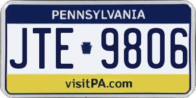 PA license plate JTE9806