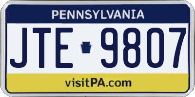 PA license plate JTE9807