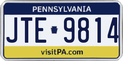 PA license plate JTE9814