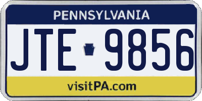 PA license plate JTE9856