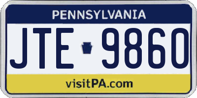 PA license plate JTE9860