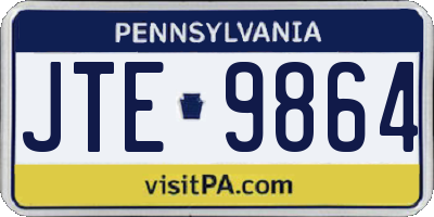 PA license plate JTE9864
