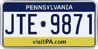 PA license plate JTE9871