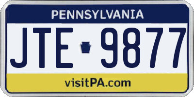 PA license plate JTE9877