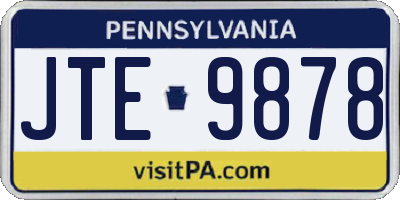 PA license plate JTE9878
