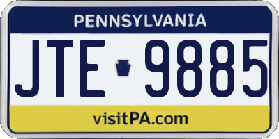 PA license plate JTE9885