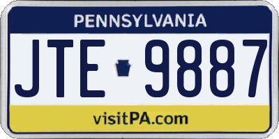 PA license plate JTE9887