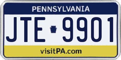 PA license plate JTE9901