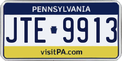 PA license plate JTE9913