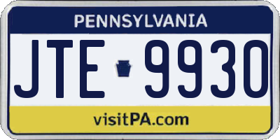 PA license plate JTE9930